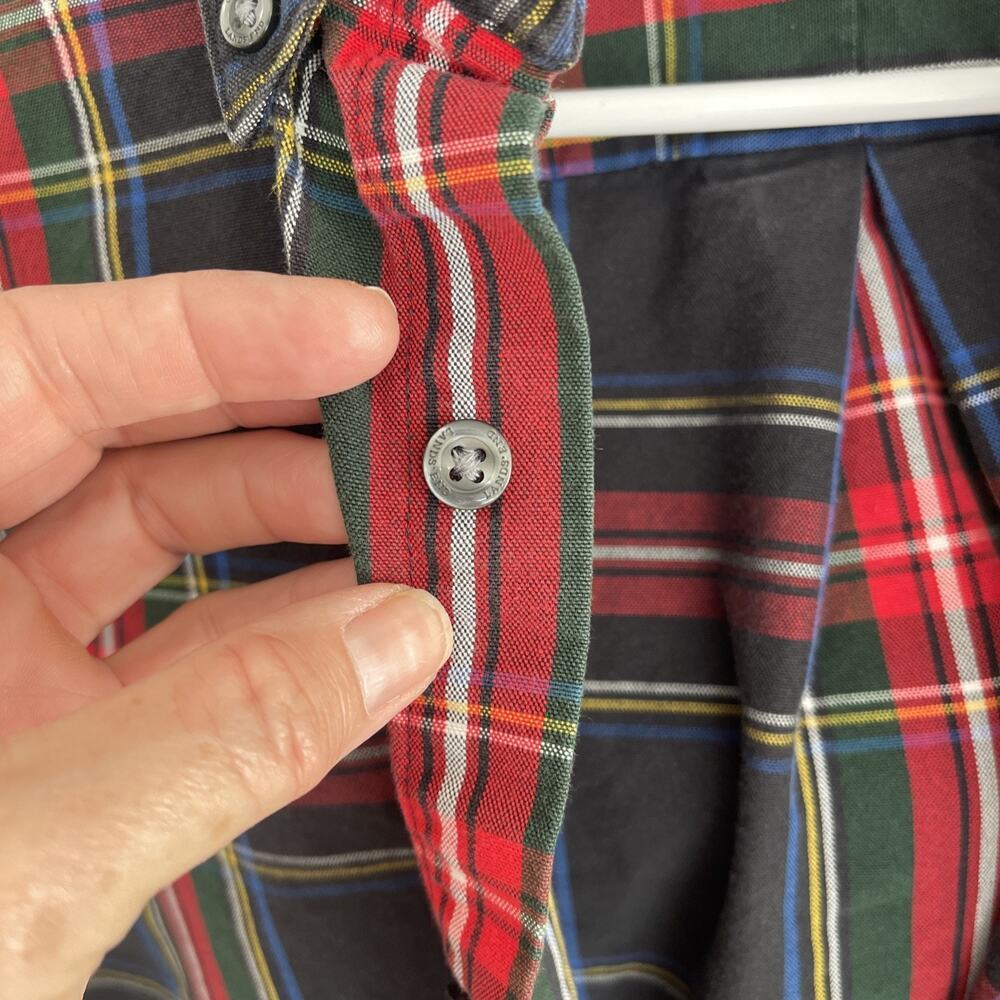 Lands End Sail Rigger Oxford Plaid Button Down Shirt Traditional Fit Mens L - Picture 4 of 9